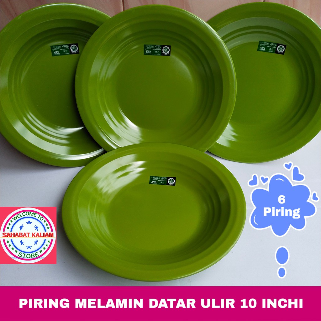 (6 PCS) PIRING MELAMIN ULIR GOLDEN FLYING FISH P1001 10 INCHI