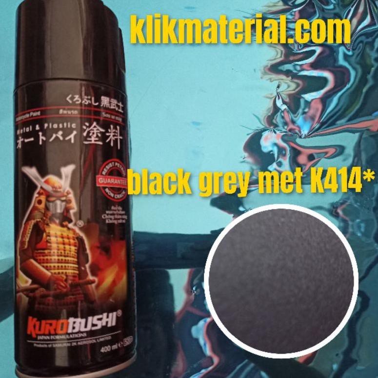 Cat Semprot Samurai Black Grey Met K414* Hitam Abu Abu Metalik Pilok Pylox Pilox Spray Paint (kode W