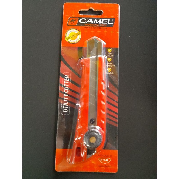 

Cutter Camel. Pisau cutter dilengkapi pengunci