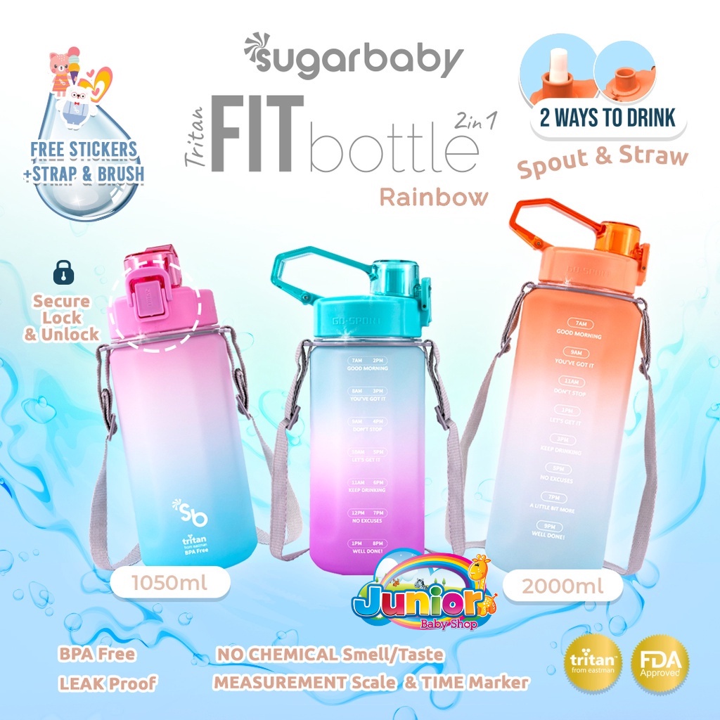 Sugar Baby Tritan Fit Bottle 2in1 Rainbow 1050ml