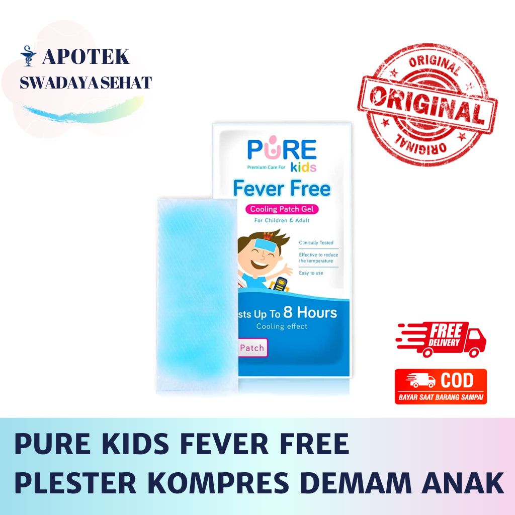 PURE KIDS FEVER FREE - Plester Kompres Penurun Demam Panas Anak Bayi Satuan