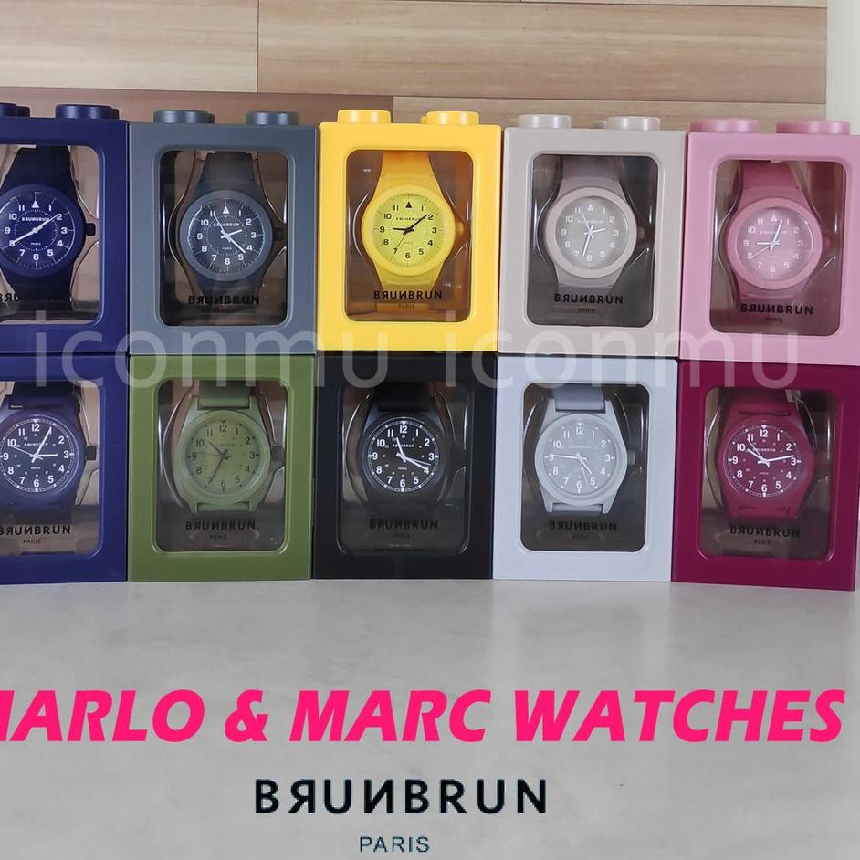 ➮5i Harga Promo BrunBrun Paris Jam Tangan Bahan Karet Silikon Seri MARC & MARLO & NARA 047