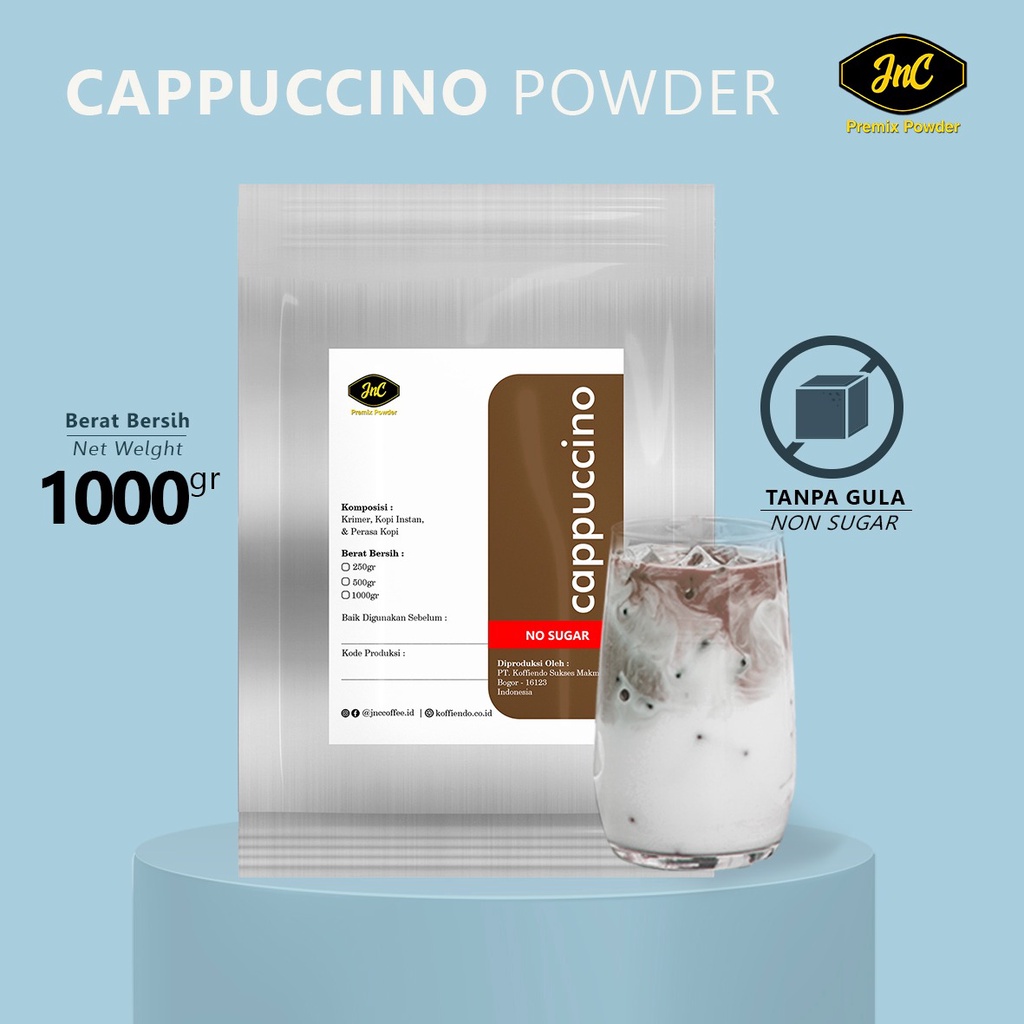 JnC Cappuccino Powder  Tanpa Gula 1 KG I Bubuk Minuman Cappuccino