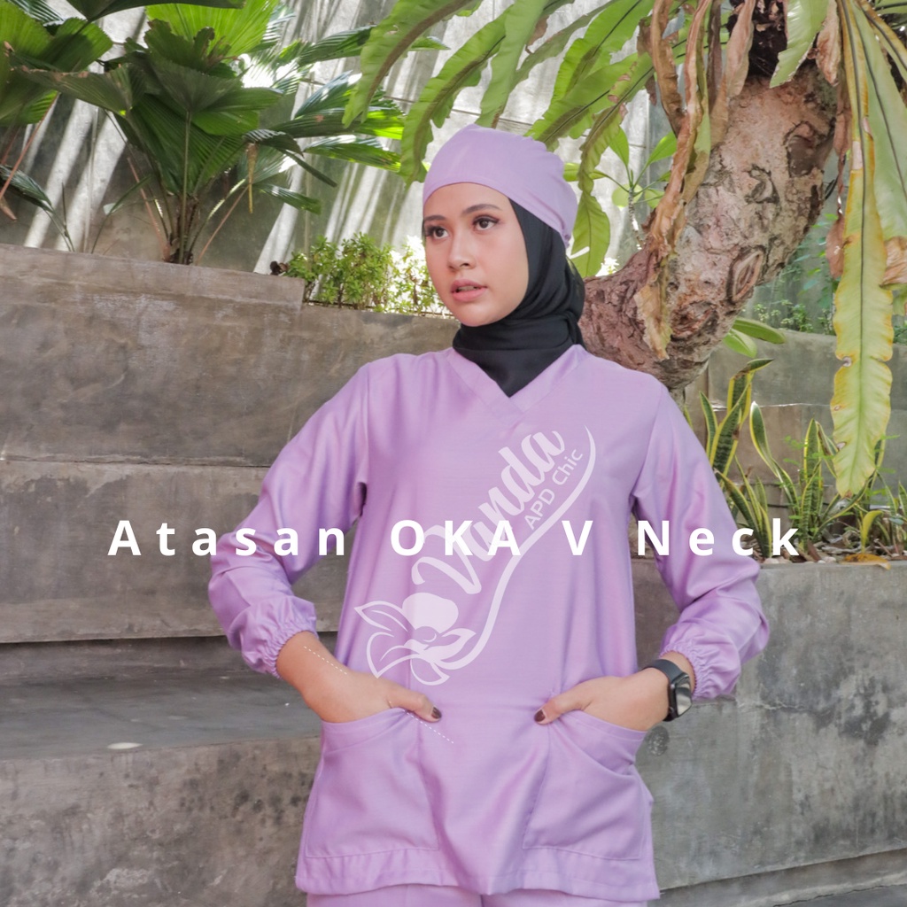 Atasan OK/Atasan Baju Operasi/ Scrub OK [Kerah V]