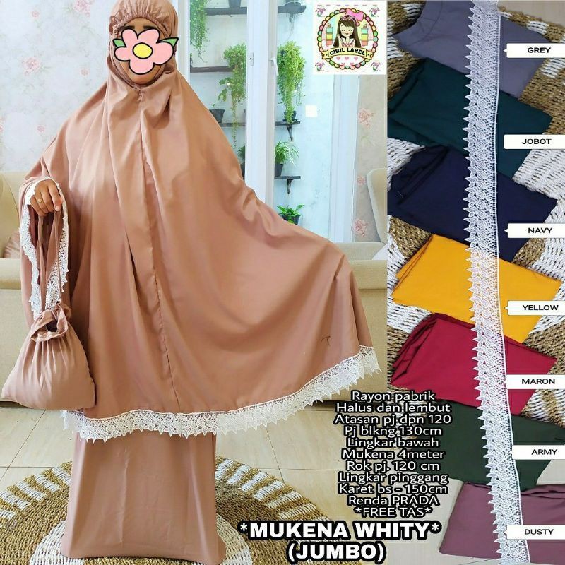 Mukena Bali Premium SakeeNa Jumbo Dewasa Polos