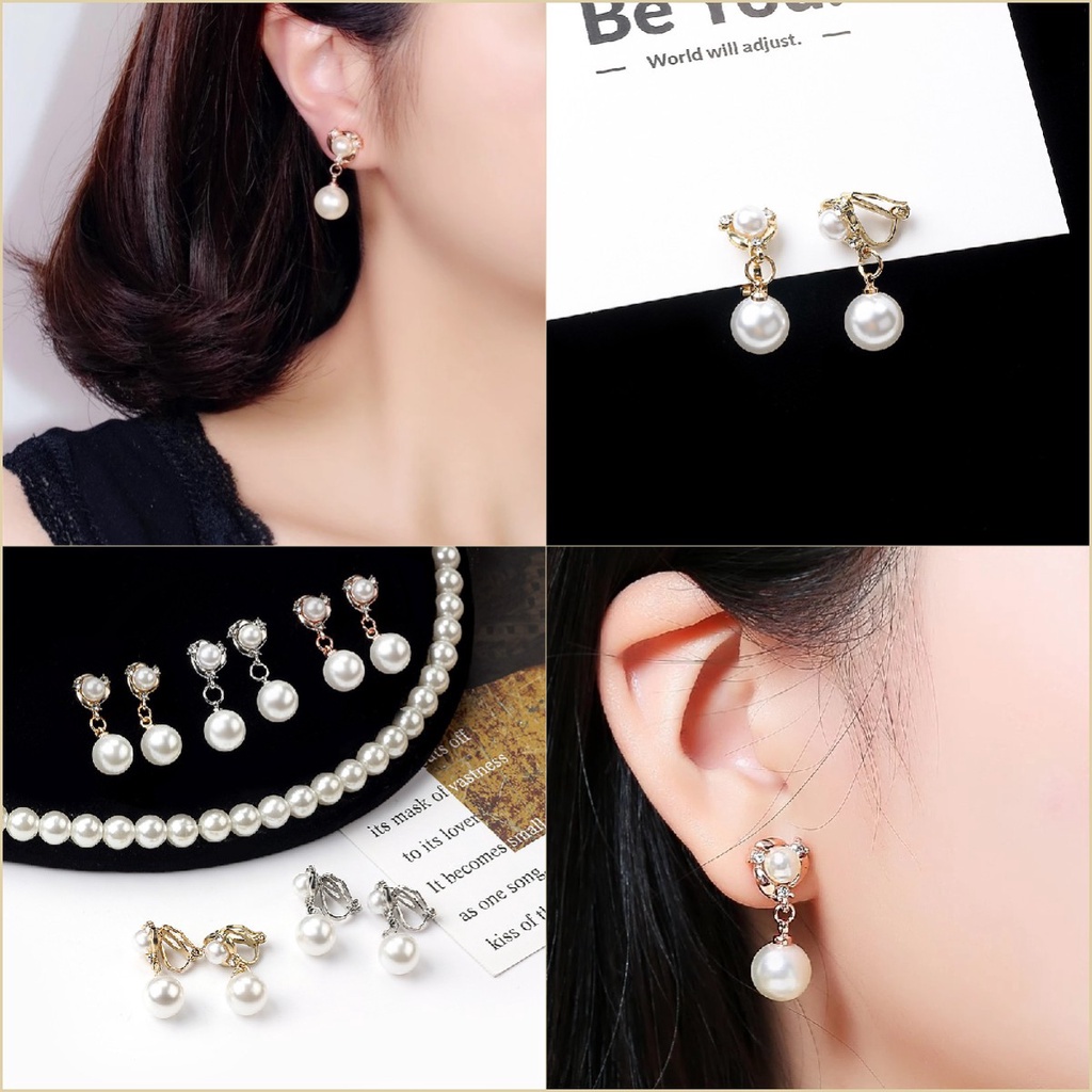 Temperament Lady Elegant Pearl Earrings Without Holes Sexy Girl Jewelry