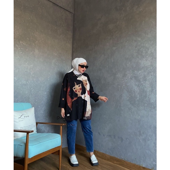 KAOS VIRAL OVERSIZE BY SUJU // KAOS POPART LENGAN PANJANG // TSHIRT OVERSIZE