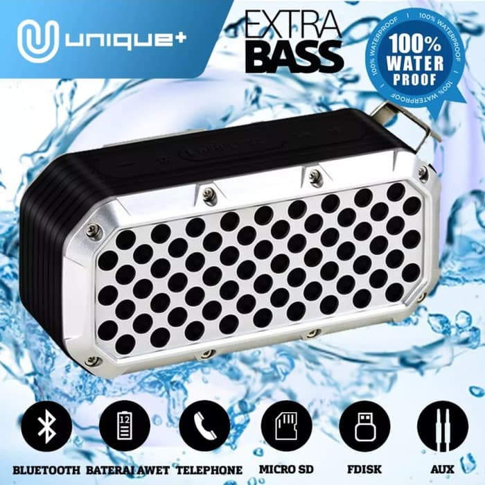 Unique Bluetooth Speaker Mini Wireless Portable Waterproof Anti Air - Hitam