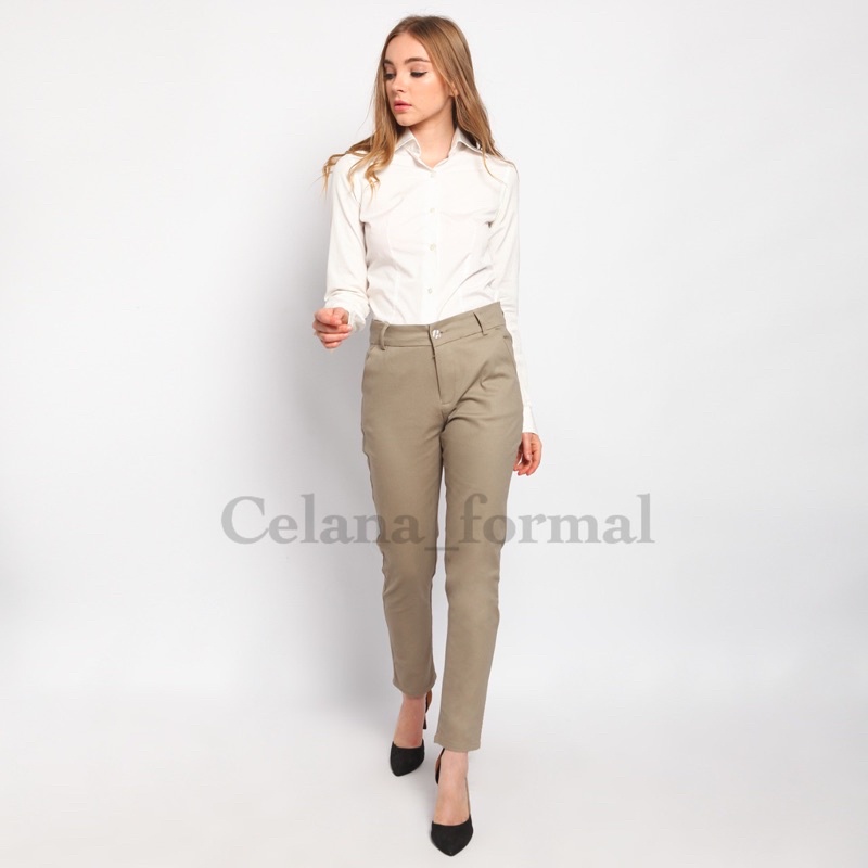 Celana chino wanita - Celana casual wanita - Celana katun wanita - Celana chino wanita slim fit bahan tebal stretch