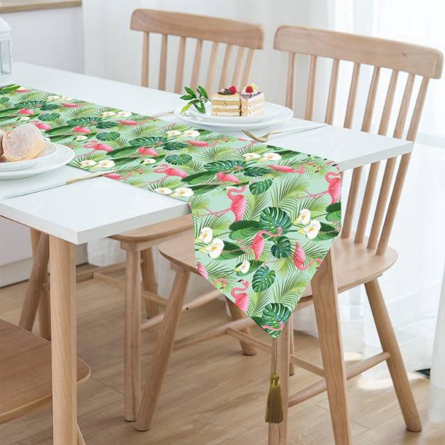 TABLE RUNNER TAPLAK MEJA  140x40 CM MOTIF DAUN / ABSTRAK / MIX