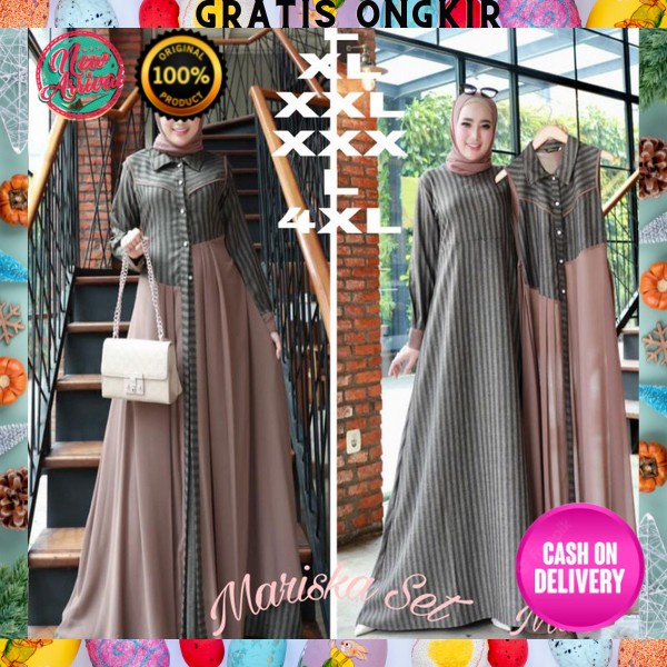 Baju Gamis Bju Muslimah Elegan Terbaru 2022 Import Premium Mewah Jumbo Remaja Games Pesta Kondangan 