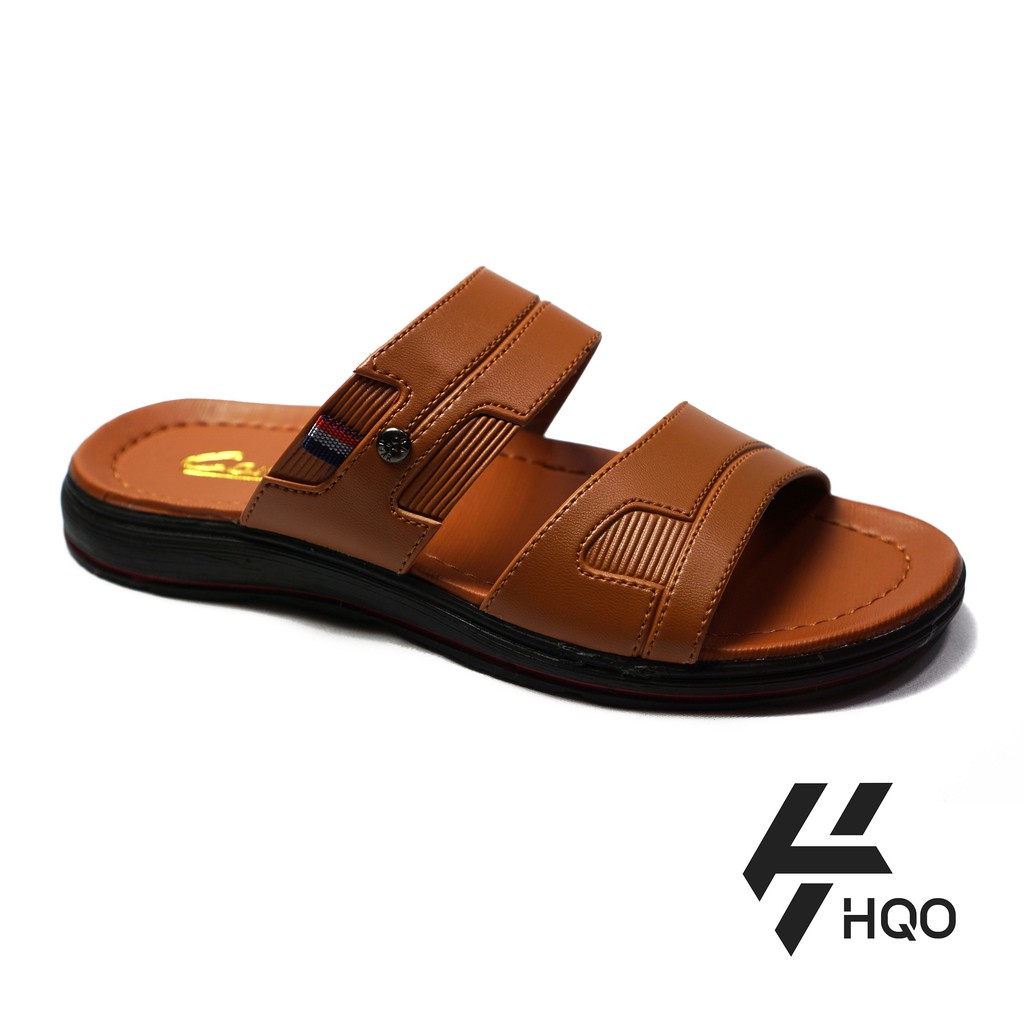 HQo Sandal Kulit Pria Fendi / Sandal Selop Pria Murah / Sandal Pria Berkualitas / Sendal Kulit Pria