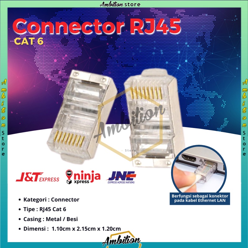 NEW!! Konektor RJ45 CAT6 Connector Original BISA Pilih 50pcs / 100pcs