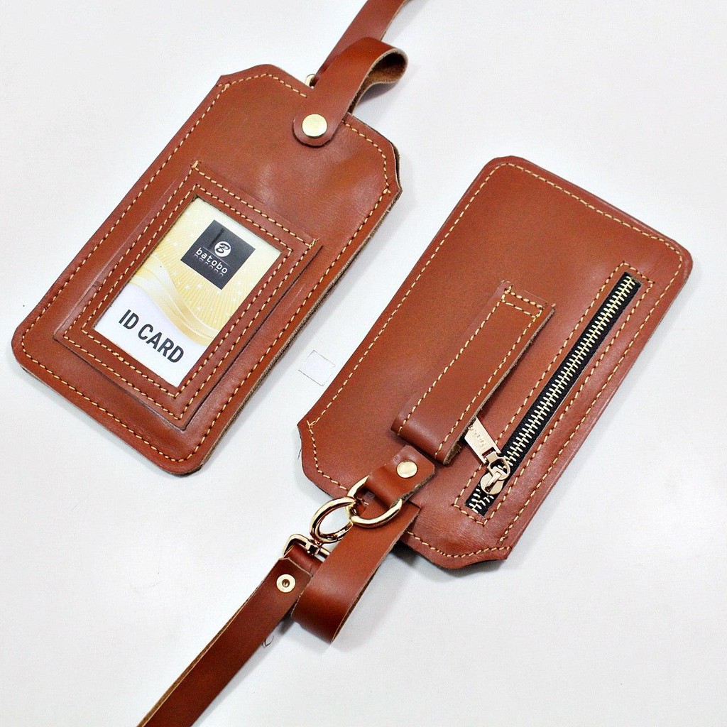 

Id Card Holder Batobo Name Tag Sarung Hp Di Leher Dan Pinggang Kulit