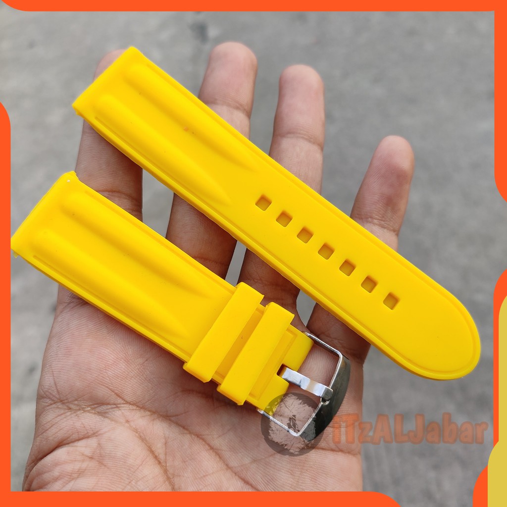 Tali jam tangan 24mm Rubber silicone Kuning limited edition