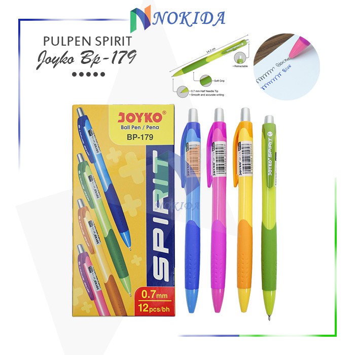 

Nokida Pulpen Spirit Joyko BP-179/12 pcs / Ballpoint Pena Pen Tinta Hitam 1 Pack
