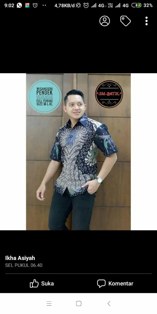 Wisanggeni Kemeja Batik Pria Lengan Panjang Pendek By Sm Batik