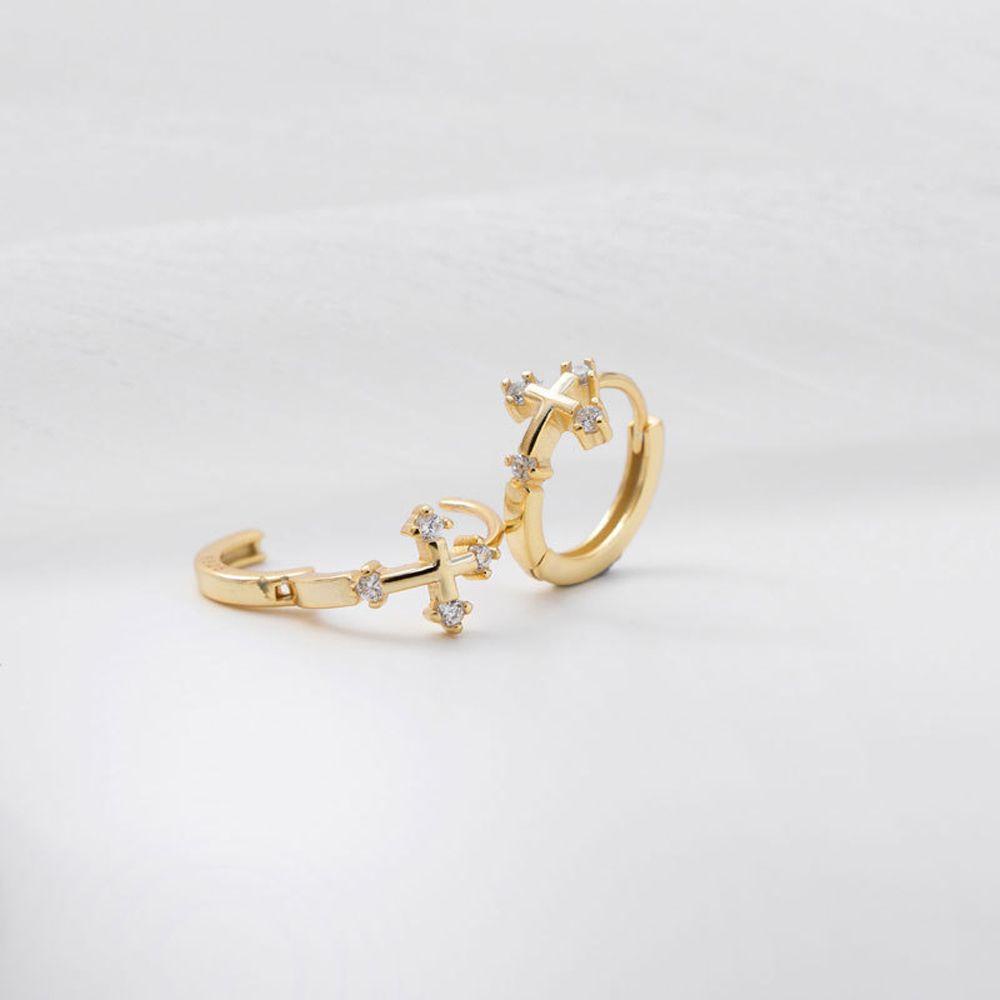 Agustina Anting Wanita Trendi Kreatif Salib Elegan Fashion Retro Fashion Perhiasan