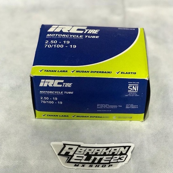 ban dalam ring 19 IRC tube ukuran 70/100-19