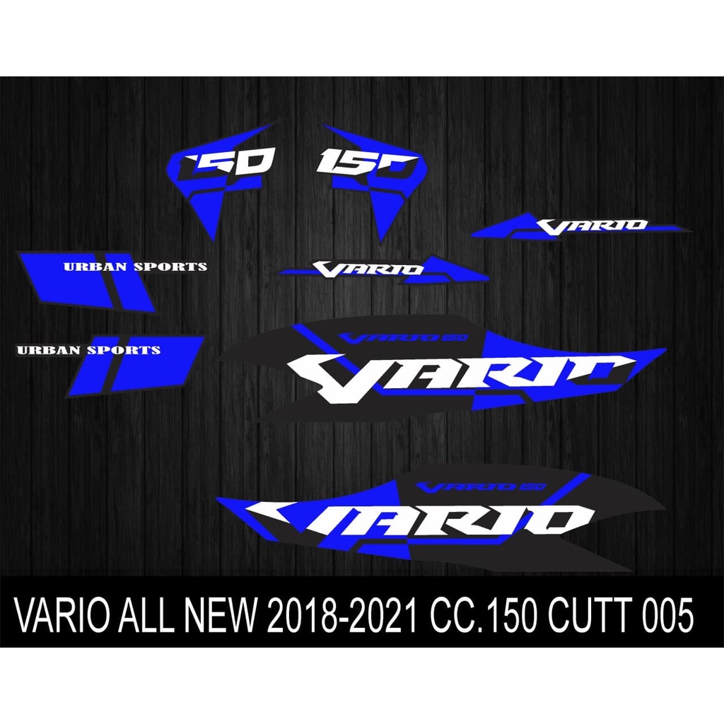 STIKER STRIPING VARIASI HONDA VARIO ALL NEW 2018-2021 CC150 HITAM BIRU CUTT005