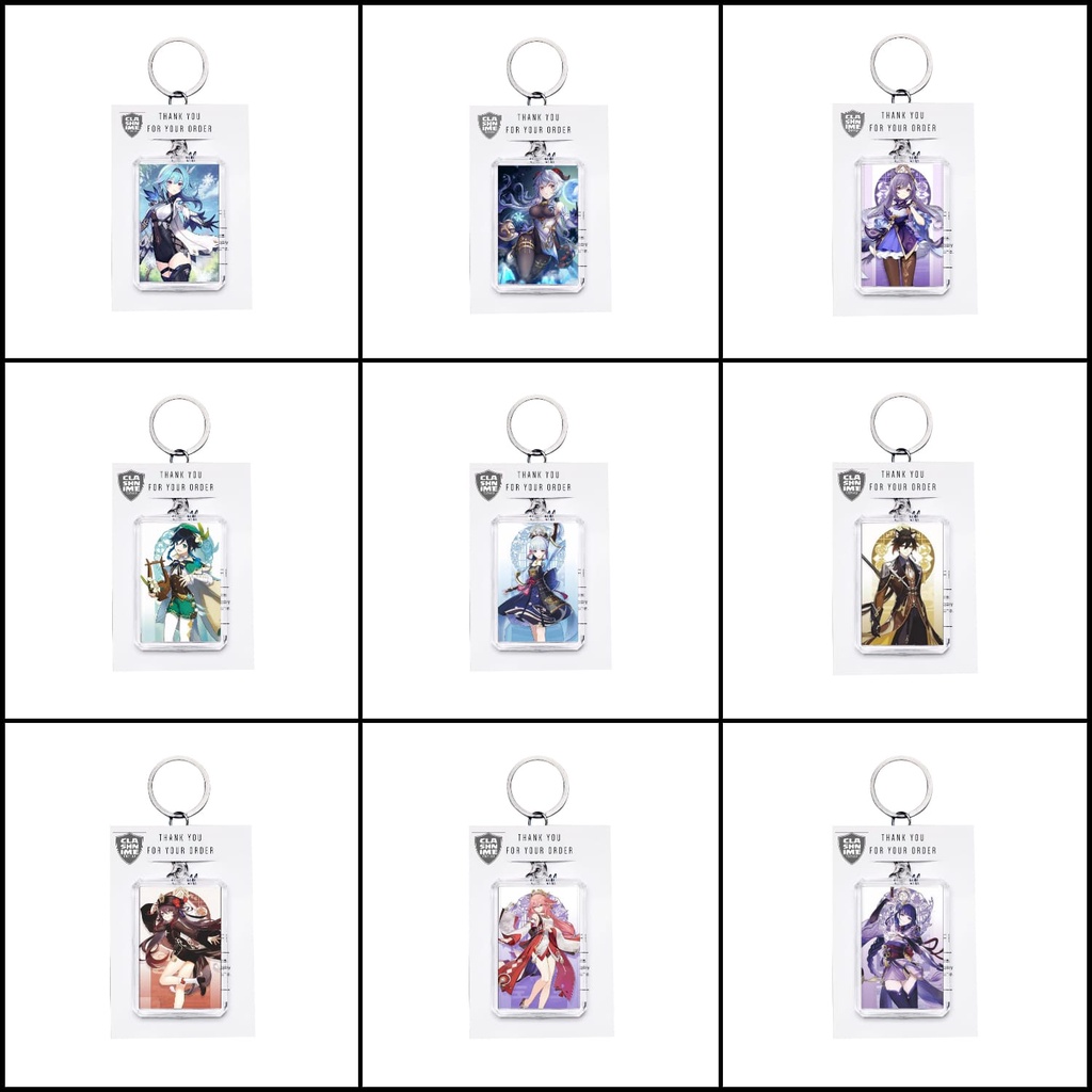 Ganci Gantungan Kunci Anime Genshin Impact Eula Ganyu Keqing