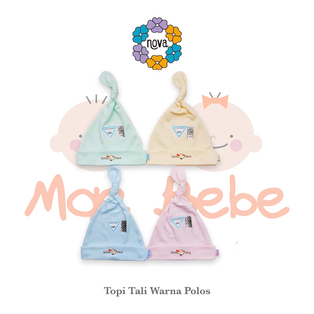 Nova Baby Topi Tali Warna Polos