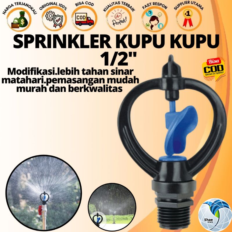 Springkle Springkler Kupu Taman Alat Irigasi Perkebunan Spining 360 Double Kincir Drat Luar &amp; Dalam