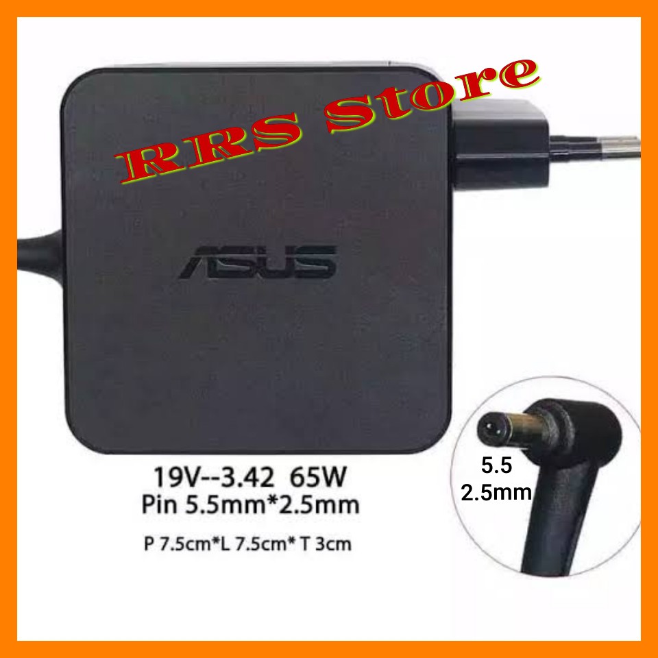 Adaptor Laptop Charger Asus 19V 3.42A 5.5X2.5 MM 65W ADP-65DW A45 A45A A45V X45A X45U X45C A45VD A45VG A45VM A45VS 3N, V1, U3, M6N, M6700N, A550C, S301L, 3V, W2, U30, W5, M6800N, Asus X452EA, S400CA, F3JC, F3Tc, X73, UL30