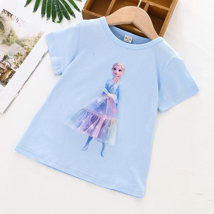 ORIGINAL Kaos Frozen Elsa lengan pendek import 3D/baju Frozen Elsa anak 3D