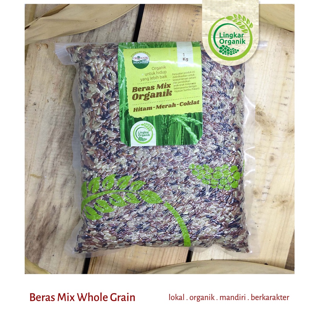 Lingkar Organik - Beras Organik - Mix Wholegrain - Beras Campur Merah Hitam Coklat - 1kg