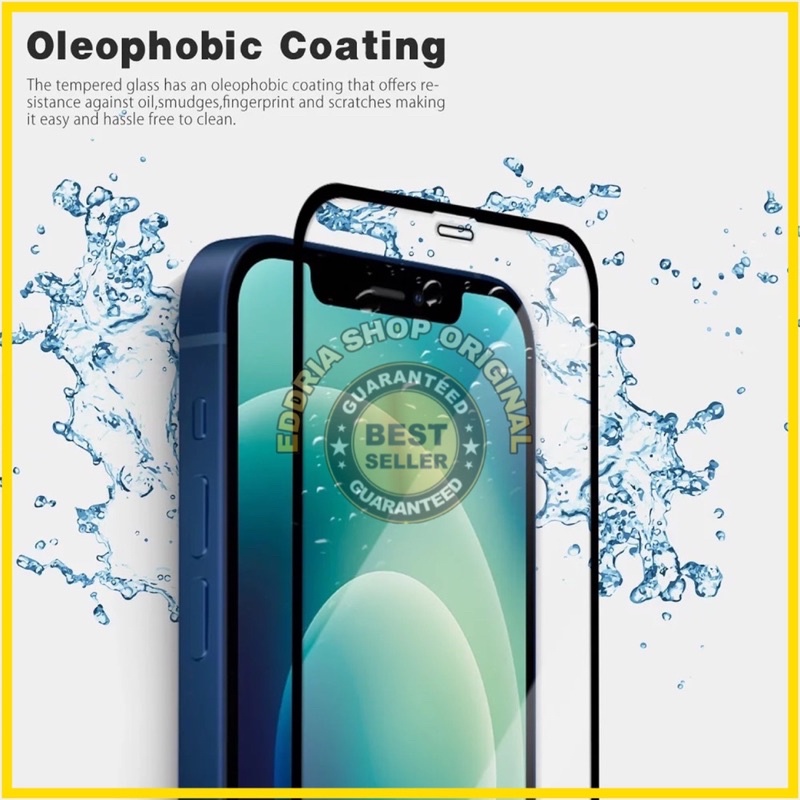 TEMPERED / TEMPEL GLAS ANTI GORES IP 12 / 12 PRO FULLSET BLACK