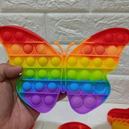 Mainan Pop it murah / UKURAN BESAR / popit Pop Its Square rainbow multicolor Fidget Toy Push bubble-7
