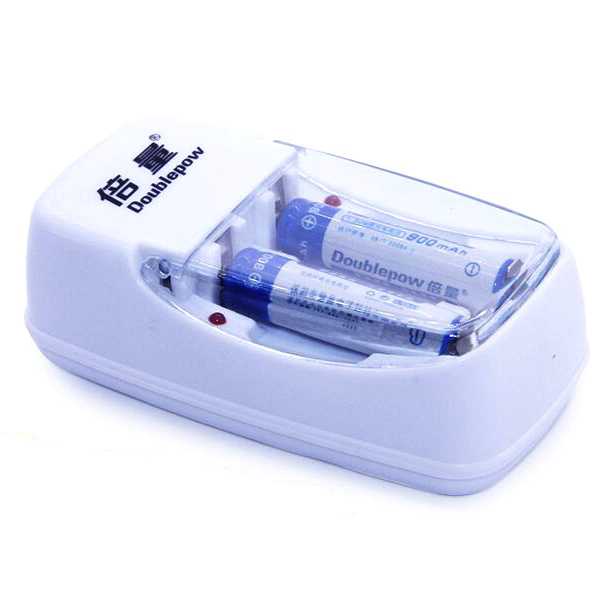 DOUBLEPOW Charger Baterai 2 slot AA/AAA with 2PCS AA 800mAh - DP-B01-Putih