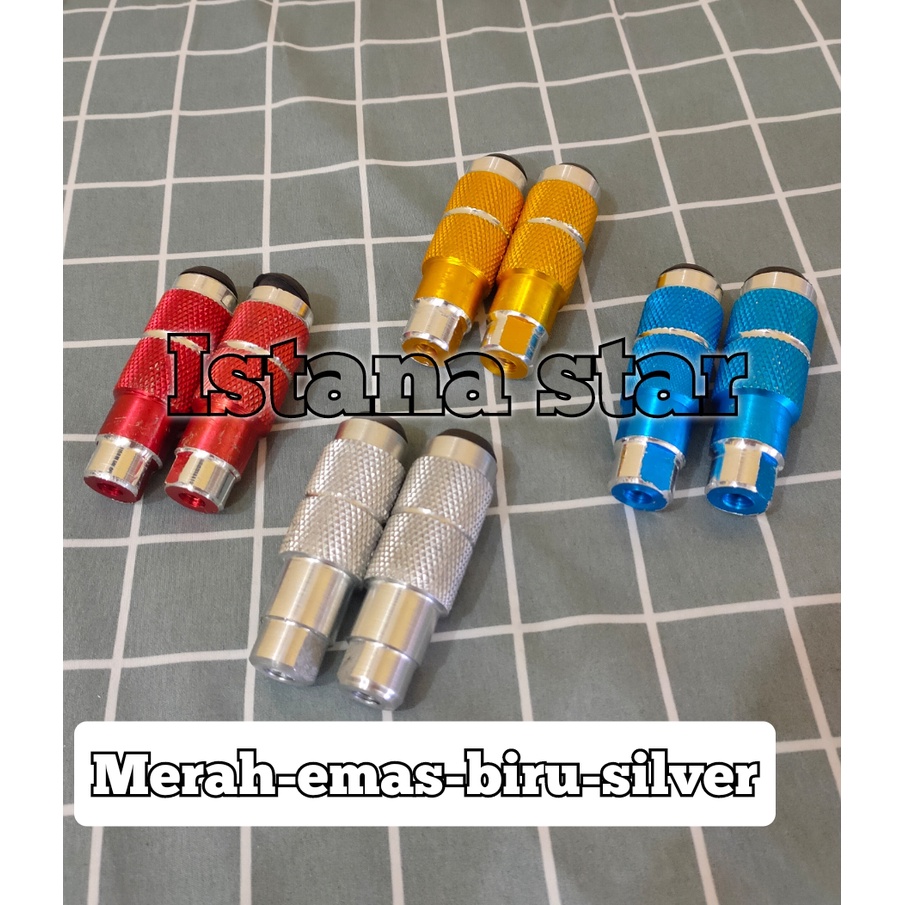 JALU UNDERBONE SEPASANG GIGI DRAT 14 PIJAKAN PERSENELING FOOTSTEP VARIASI UNIVERSAL MURAH FULL CNC WARNA GOLD SILVER MERAH BIRU