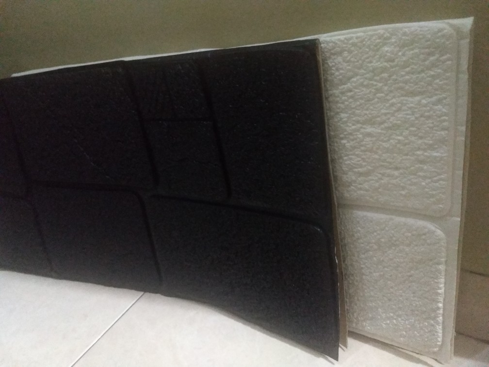 Wallpaper Foam 3d Motif Batu Bata Natural |tridee Natural Stone Black Orange