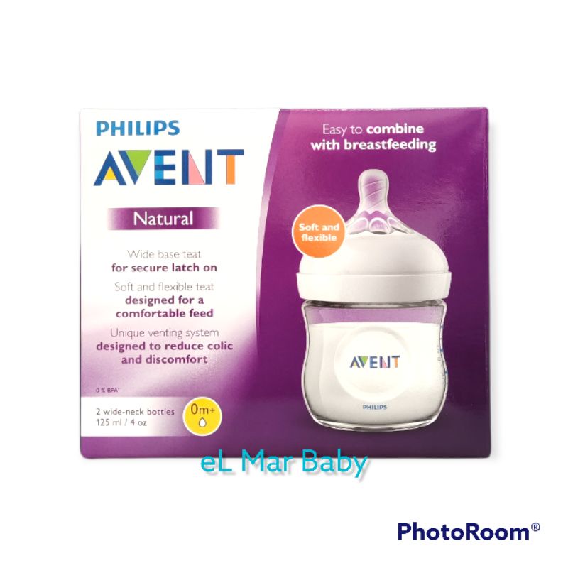 Philips Avent Natural Bottle 2.0 125 ml (4 Oz)Isi 2 Pcs/Botol Susu