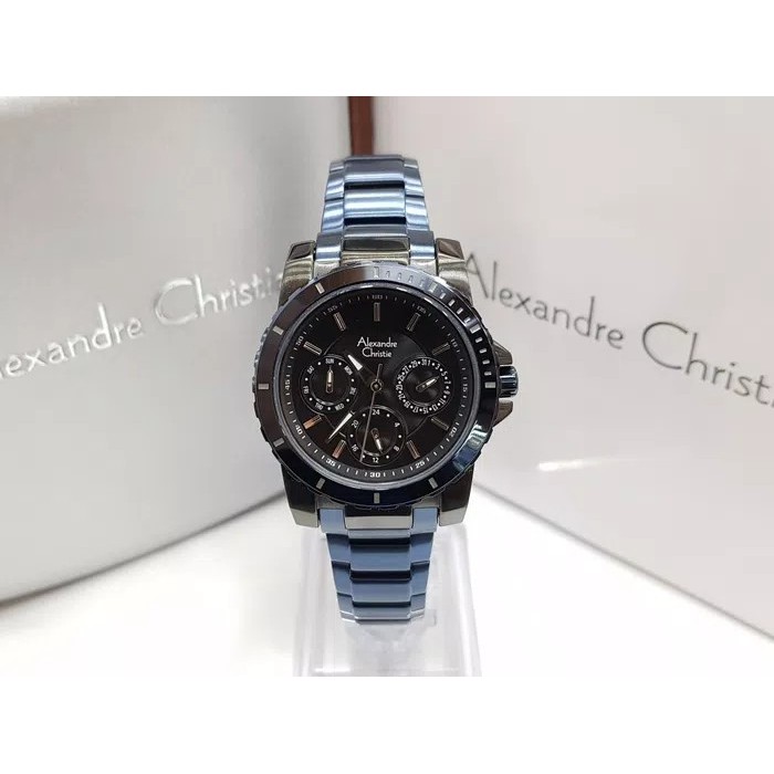 JAM TANGAN WANITA ALEXANDRE CHRISTIE AC 6141 BLUE BLACK ORIGINAL