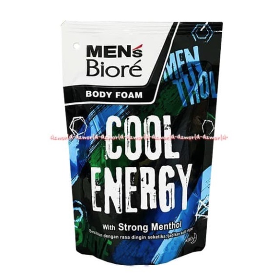 Men's Biore Hygienic Energy Cool 450ml Energi Energic Sabun Mandi Cair Pria Laki Laki Cowok Men Mens Biore Kemasan Refill Pouch Bioree