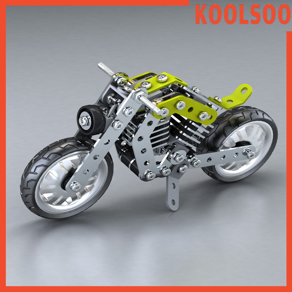 Koolsoo Build Your Own Motorbike 158pcs Alloy Diy Assembled Motorcycle Building Blocks Set Kids Shopee Indonesia