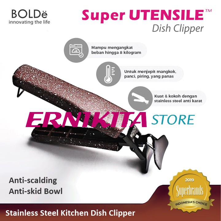 BOLDe DISH CLIPPER - Penjepit Anti Panas utk Mangkok, Piring dan Panci