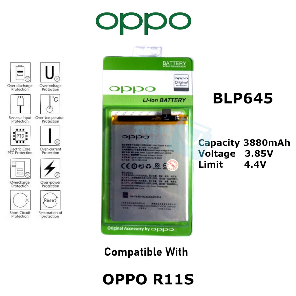 (TWS) Batre Battery Baterai Original Oppo BLP645 / R11S+ / R11S Plus