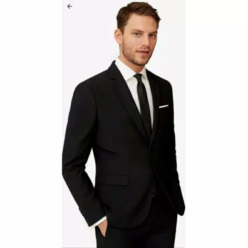 Jas pria Hitam list putih