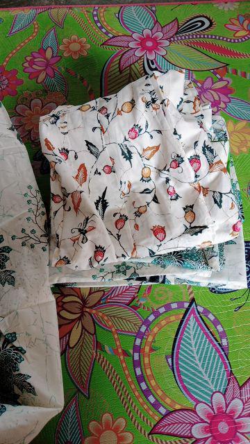 Qnunbatik Sarimbit/couple Batik Anak Terusa/ Dress/hem Kemeja Naura Putih