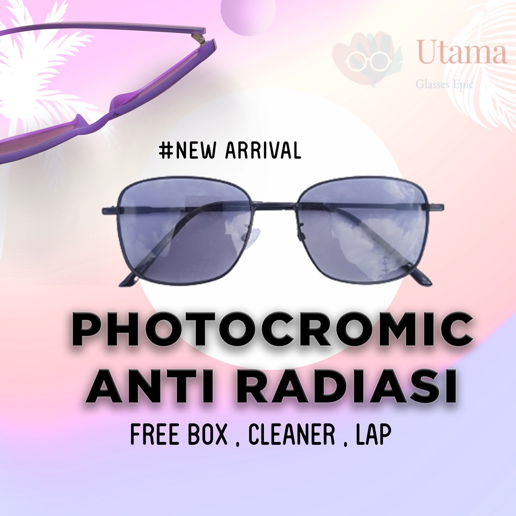 Kacamata Anti Radiasi Photocromic Wanita Pria Gaya Fashion Murah Kacamata Potocromic 6639 Makassar