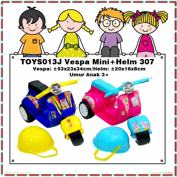 TPYS013J Mainan Anak Vespa Mini + Helm 307