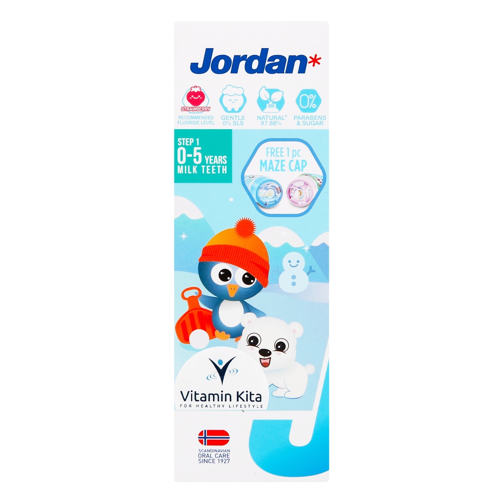 JORDAN KIDS TOOTHPASTE MILK TEETH STEP 1 (0-5 YEARS) 75G