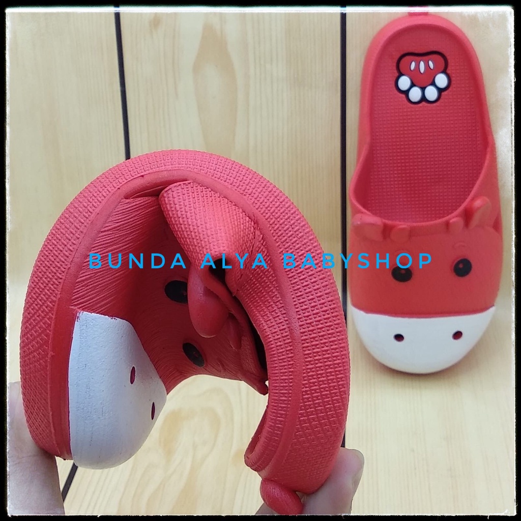 Sendal Anak Perempuan IMPORT Usia 4 5 6 7 Tahun MERAH Empuk Alas Karet Motif Karakter - Sandal Anak Perempuan Santai Nyaman Bahan Karet Lentur Elastis Size 25 - 36