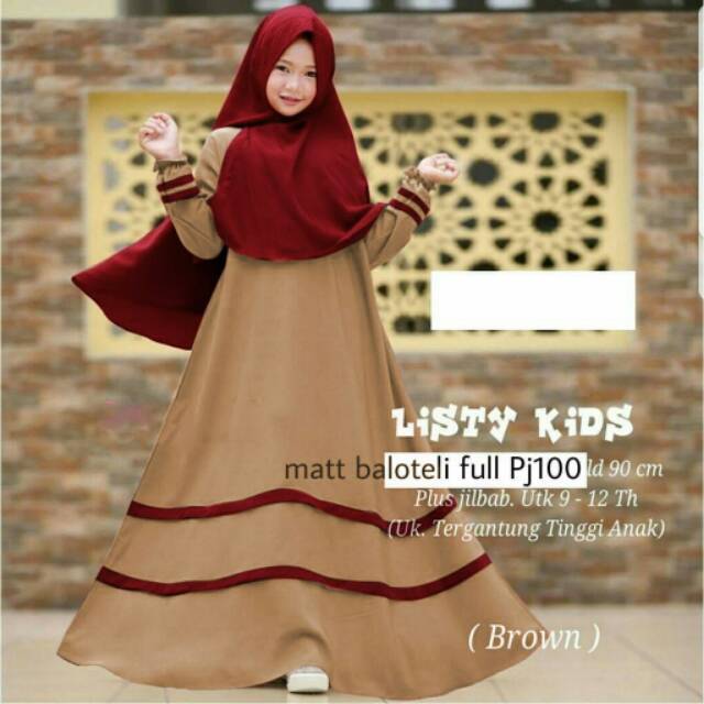 SYARI LISTY KID/LISTY KID/GAMIS ANAK/GAMIS SYARI ANAK/GAMIS SET HIJAB/GROSIR TANAH ABANG/FREE ONGKIR