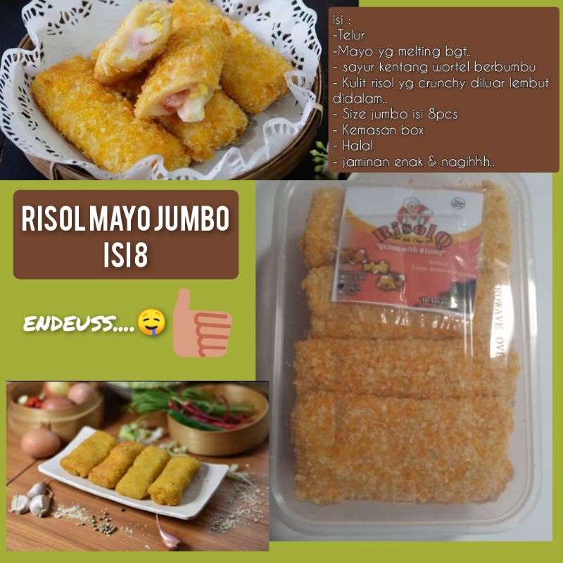 Jual Enakk!! Risol mayo & Risol Ayam sayur isi 8 jumbo kemasan box