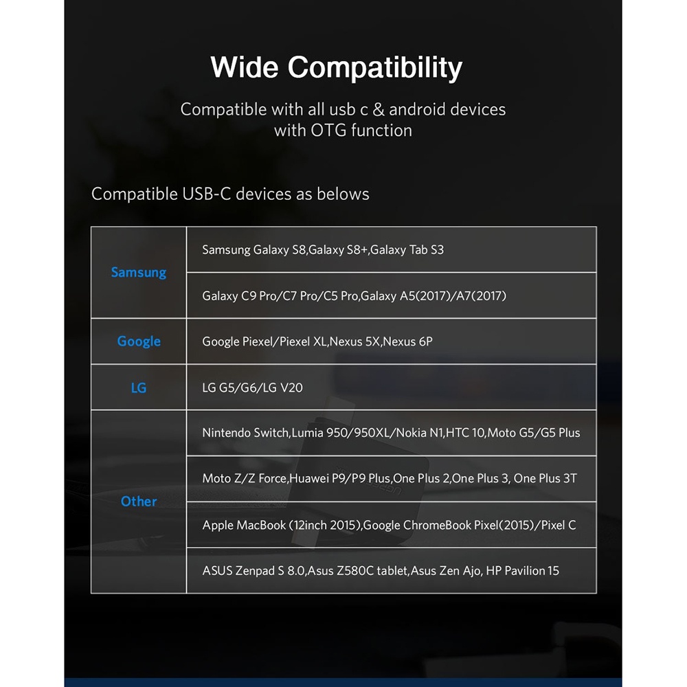 UGREEN OTG Plug Micro USB + USB Type C for Smartphone - 30453 - Black